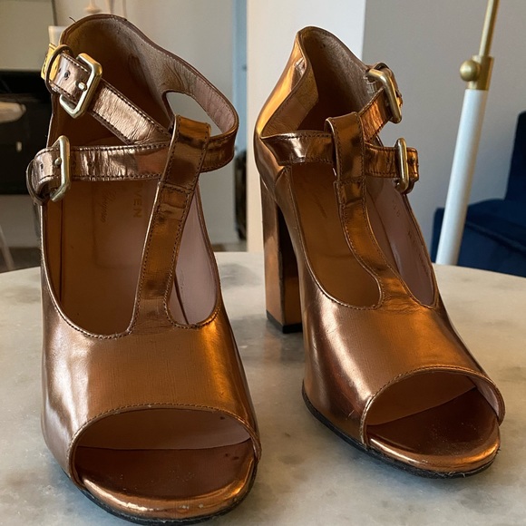 CARVEN by Robert Clergerie rose gold/copper metallic pumps Sz 6.5 - Picture 2 of 7